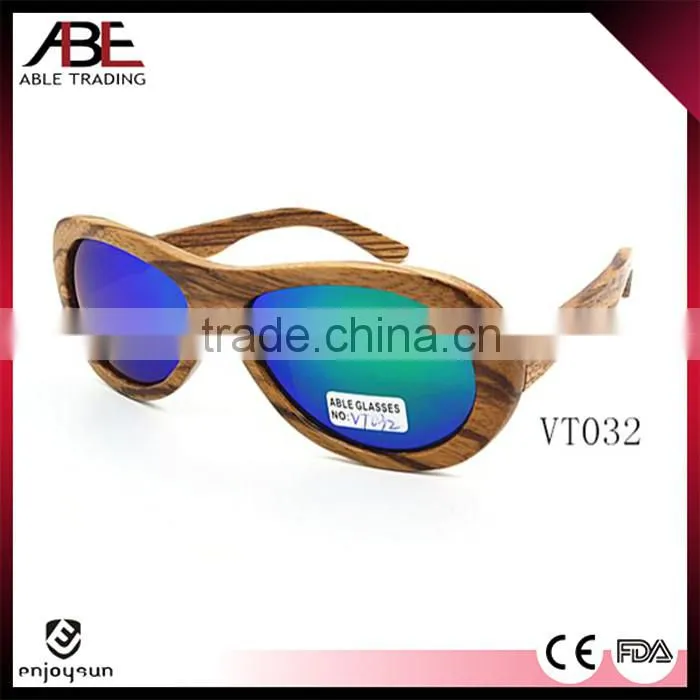 vogue 2016 style UV400 mirror lens italy design bamboo wooden polarized sunglasses sun glasses made in China