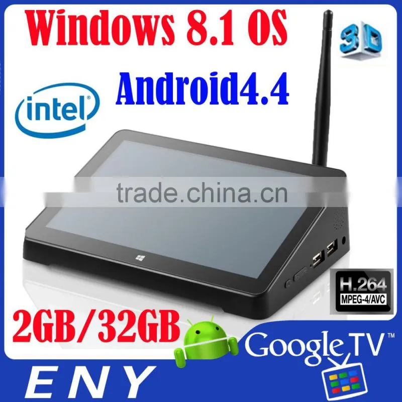 H.264 4K2K Intel Baytrail-T CR Quad-core 1.33GHz Intel HD Graphic Gen7 Bluetooth4.0 KODI 802.11b/g/n wifiwindows8.1 best tv box