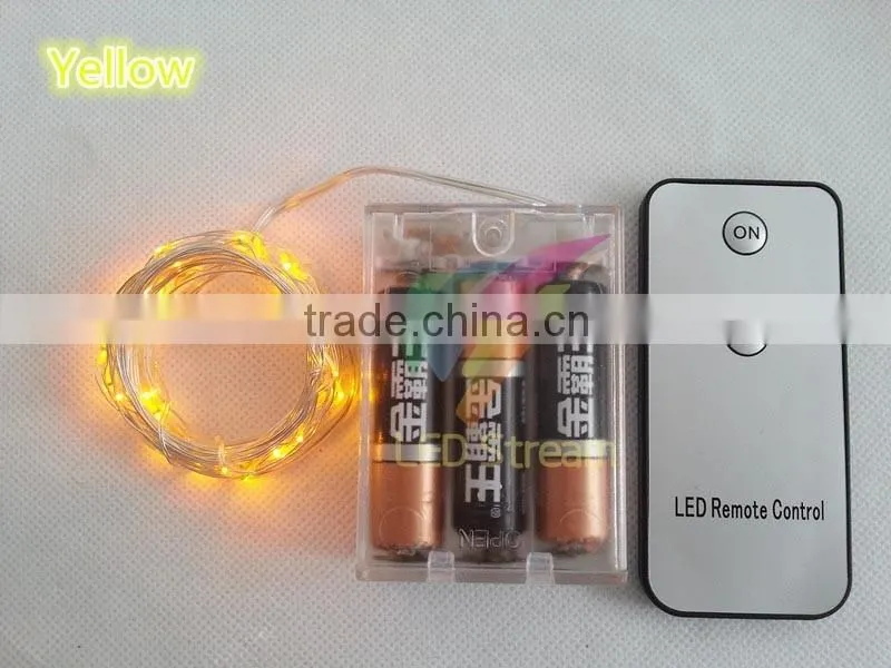 Brand New Remote Control 3M 30Led Mini Silver Color Copper Wire String Lights For Christmas Wedding Party