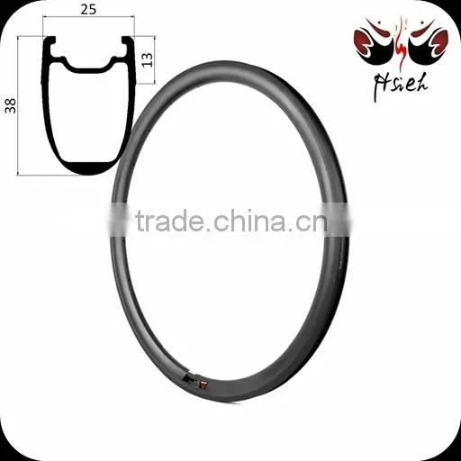 700C 20.5mm / 23mm / 25mm width clincher carbon rims 38mm deep, factory clincher carbon rims tubeless compatible