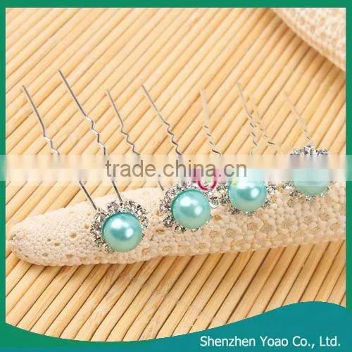 High Quality 20pcs Charming Blue Pearl Hair Pin