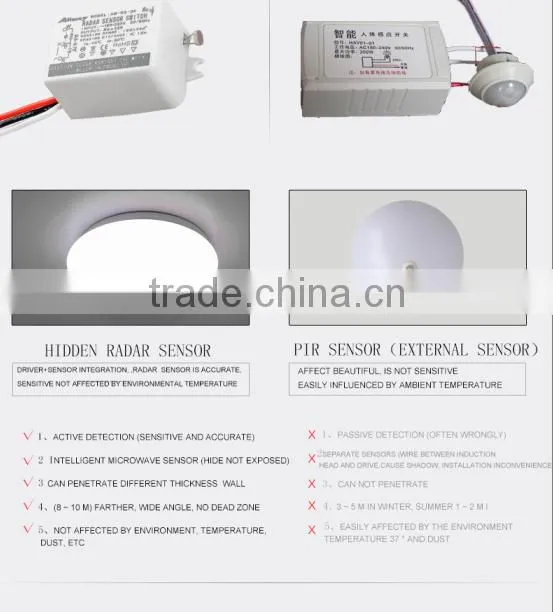 High sensitive microwave motion sensor switch 35W indoor motion sensor with LED light switch