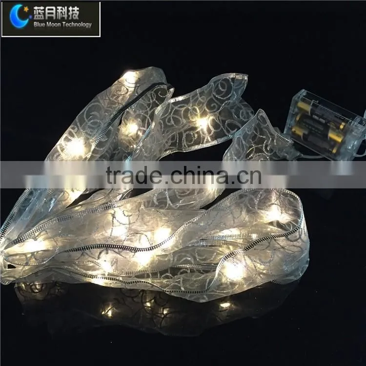 Ribbon series white color 2AA batetry case outdoor parties lighting