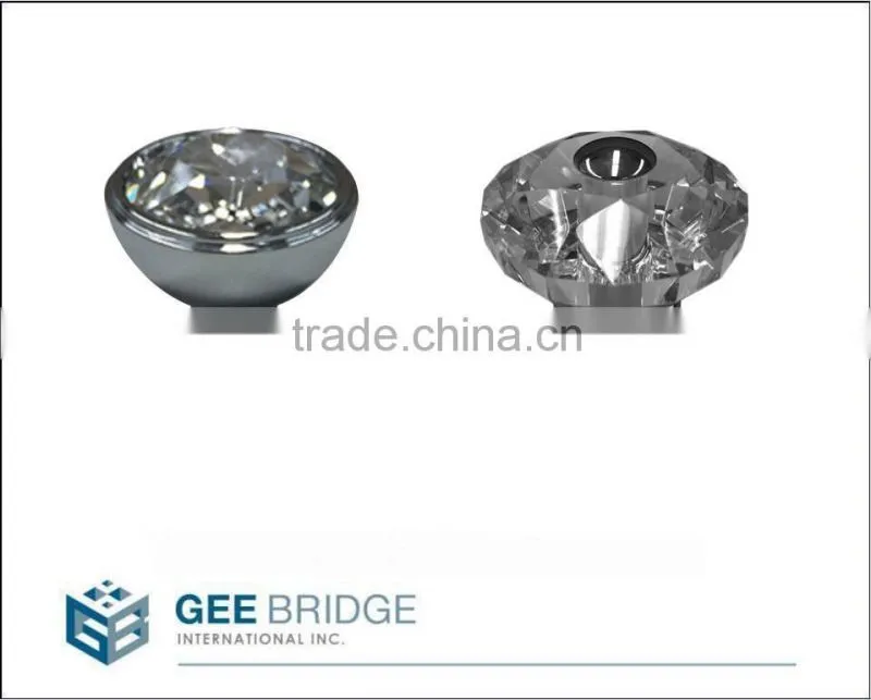 0841007 Solid Brass Octagonal Crystal Cabinet Drawer Door Knob