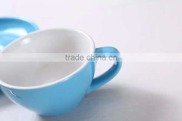 color glaze porcelain coffee cup with saucer