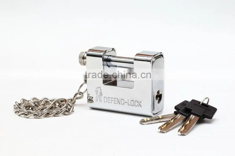 Heavy type Kaba Key with Steel Chain Amour Plated Rectangular Padlock