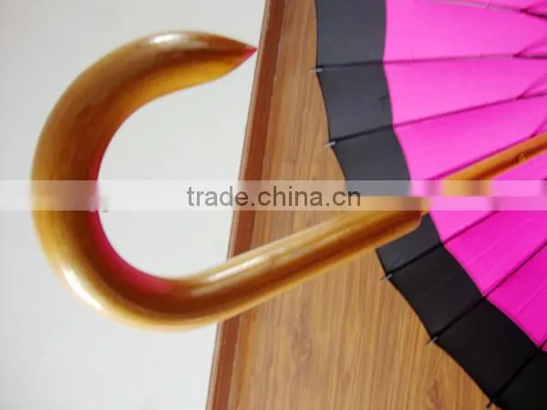 Japanese Umbrella 24 Ribs with Wood Shaft and Handle