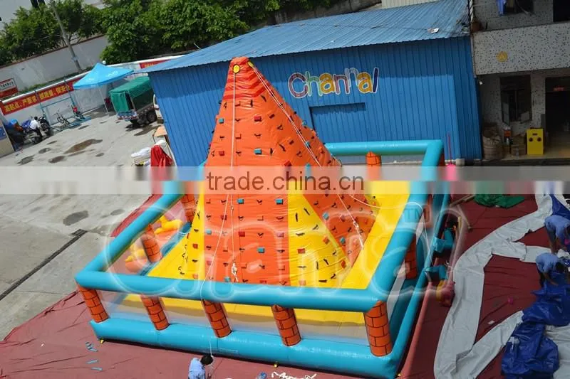 2016 hot sale inflatable climbing wall, inflatable rock climbing wall