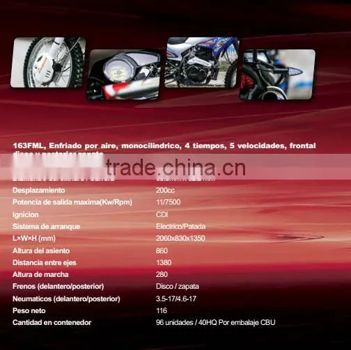 2016 200cc Dirtbike Motorcbike KAMAX S200