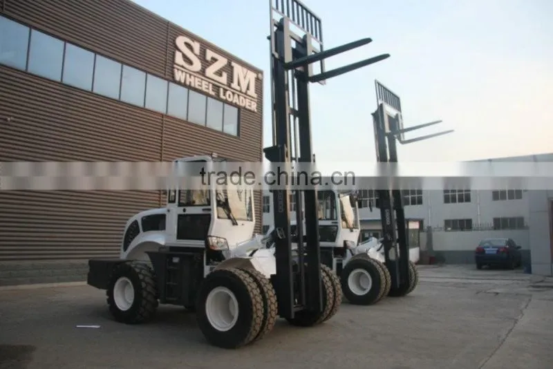 All rough terrain forklift with 6 tons rated loader terrain forklift