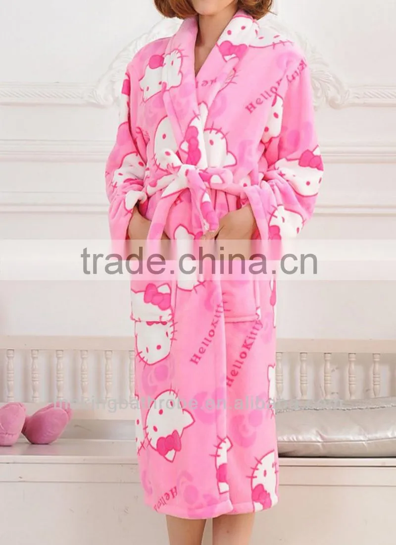 luxury fleece pretty hello kitty bathrobe