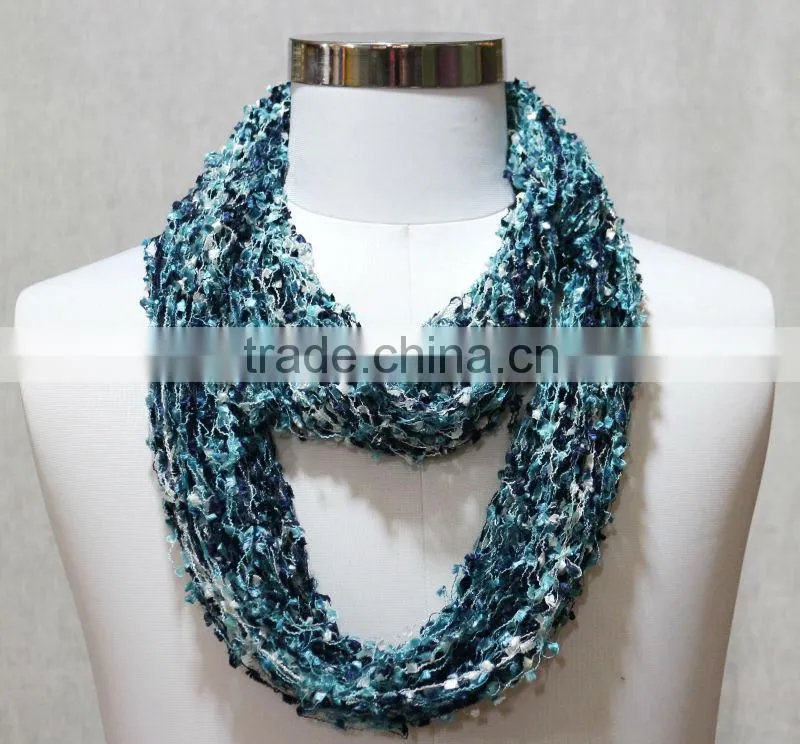 Hand knitted Mess loop scarves infinity scarves