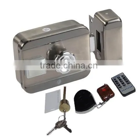 Multiple unlock ways electric motor lock with RFID reader 12-18VDC