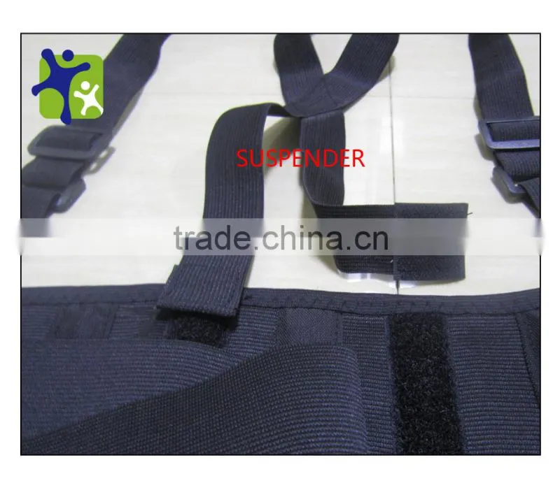 Lumbar back for workers, heavy duty back support with suspenders