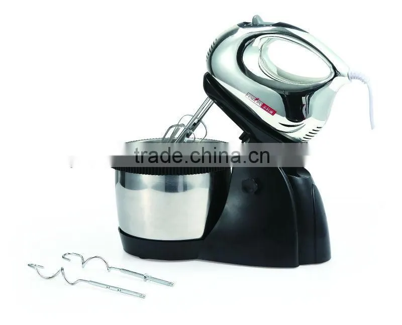 Mixer with rotating stainless steel bowl