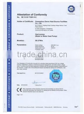Air Source House Water Heater With Grundfos Water Pump Inside R410A
