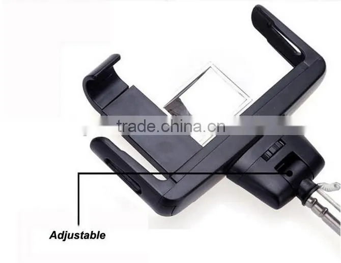 2016 popular fashion selfie stick for mobile phone D09 wireless monopod selfie stick with mirror