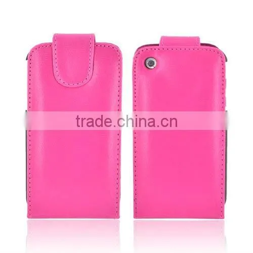 hot pink real leather case for Apple iphone