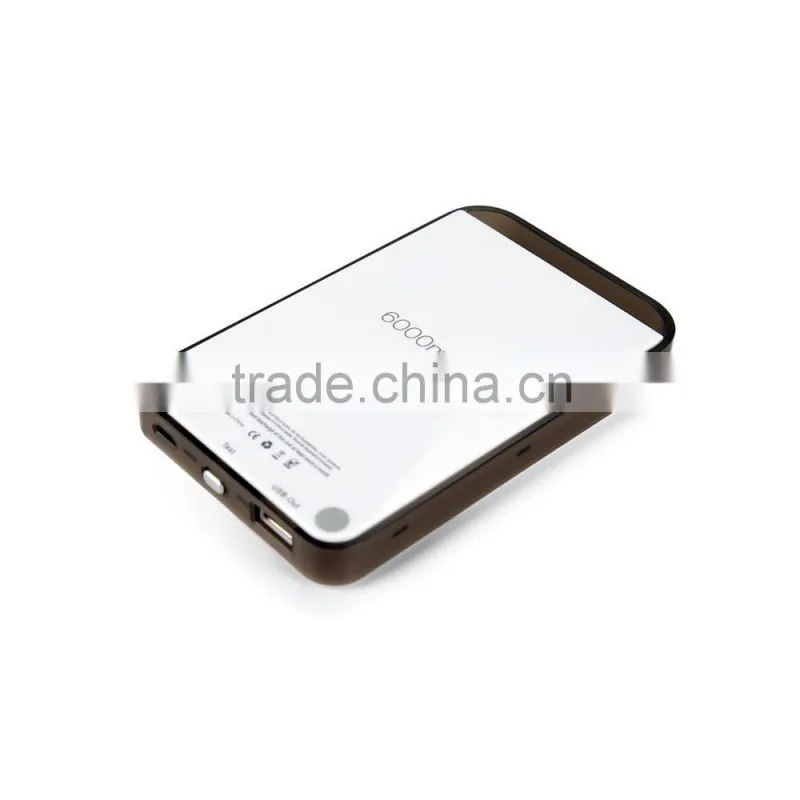 most popular built-in battery 6000mah portable solar charger power bank, solar cell phone charger