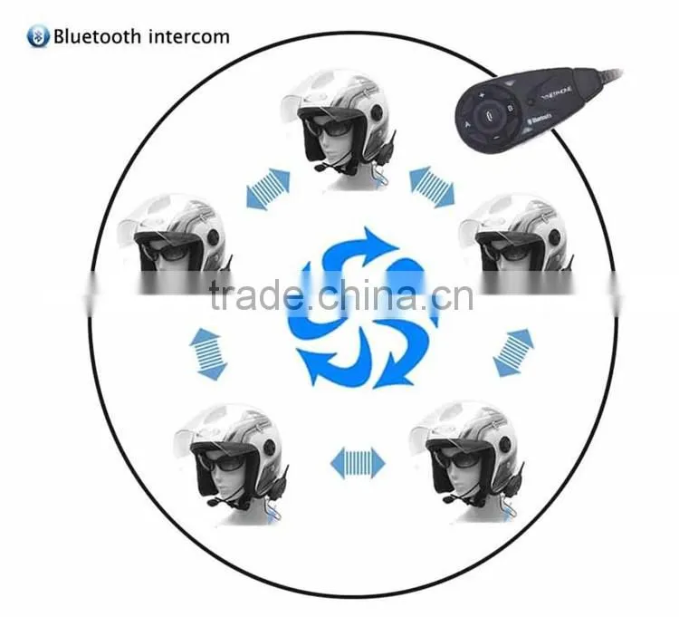 2016 best selling V5 fully duplex wireless communication among 5 riders motorcycle speaker With FM radio