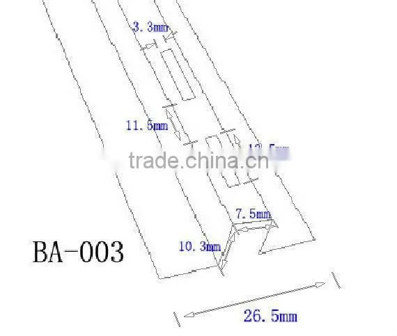 Chrome plating single slot upright,Wall Display Shelf Channel