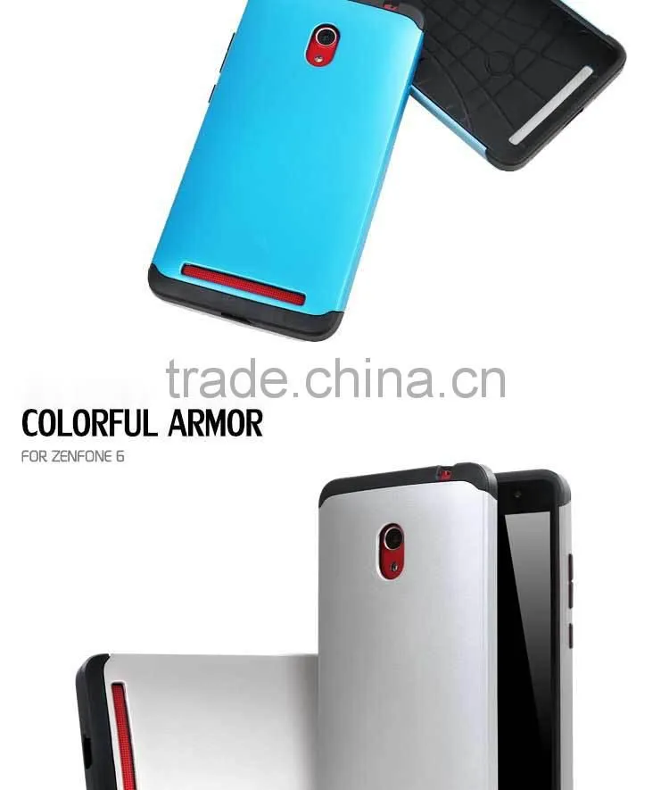 2015 New arrival slim colorful armor back cover for asus zenfone 6 case