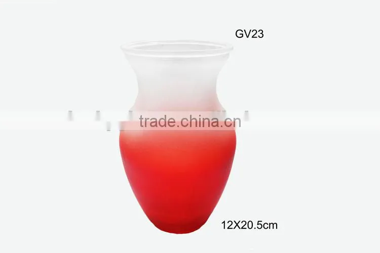 frosted sprayed flower glass pots