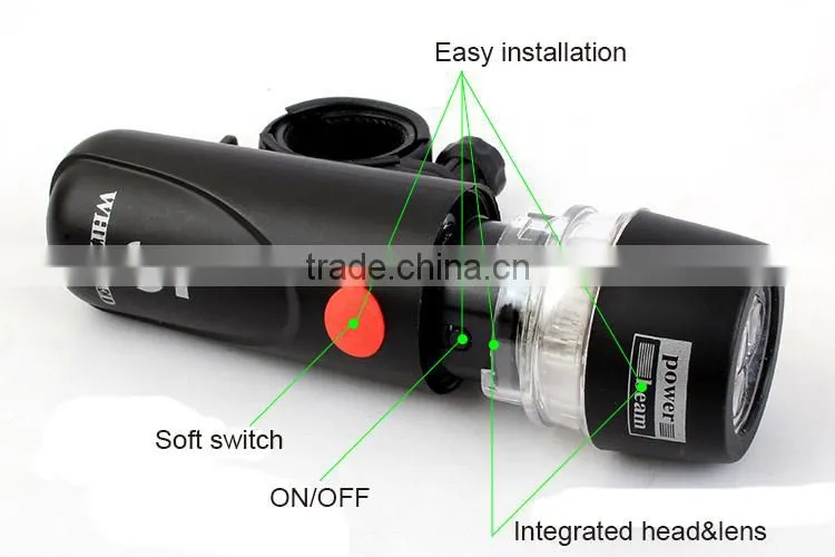 Wholesale bicycle light 5 LED plastic light for bike bicycle light set