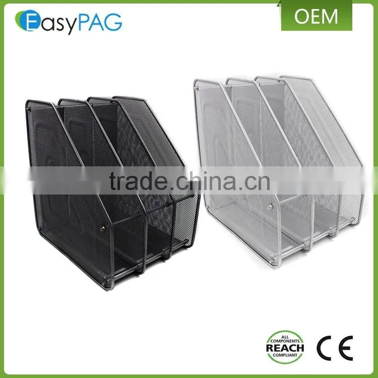 EasyPAG 3 compartment assemble metal wire mesh desktop magazine rack