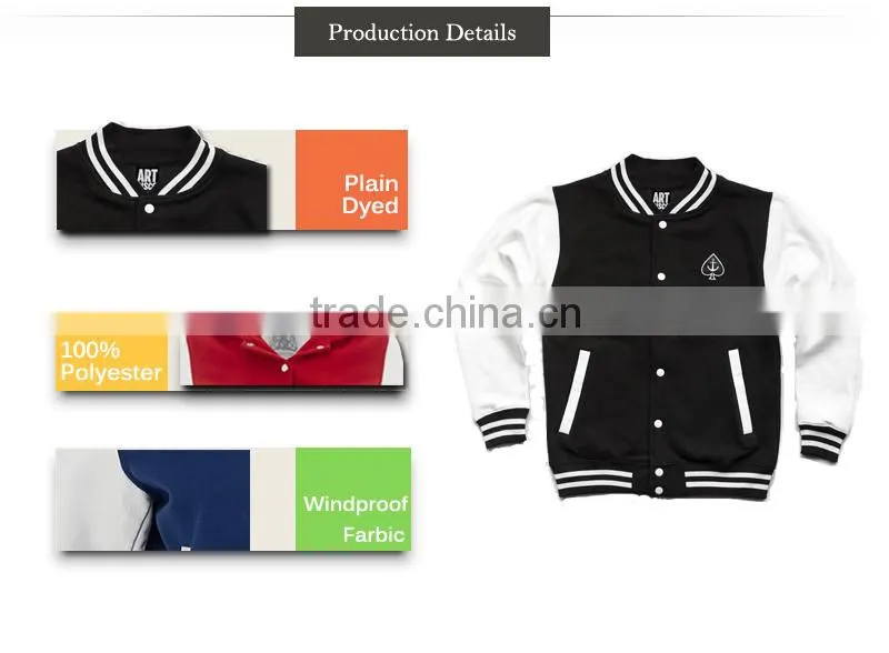 breathable and comfortable OEM cotton jacket baseball jacket