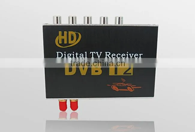 HD Double Tuner Car DVB-T2 Digital TV Receiver H.264 MPEG-4 Speed can reach 120-150km/h Use for Thailand Columbia Russia etc.