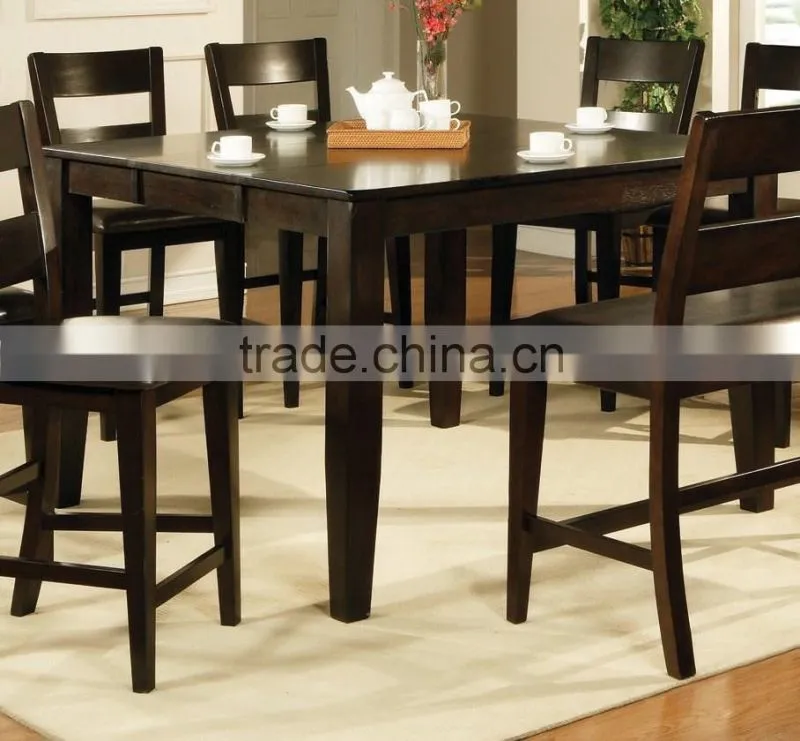 customized high quality solid wood leg dining table and chair