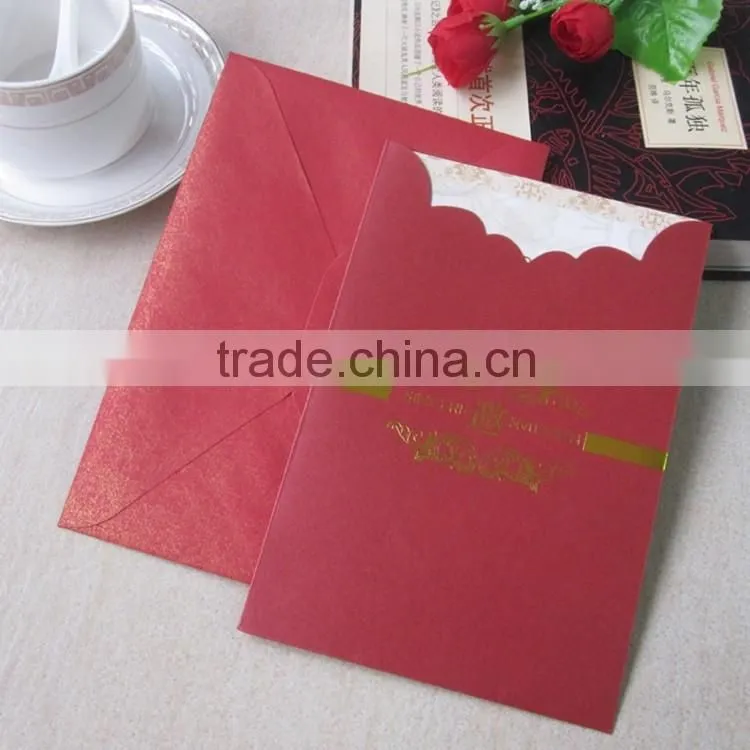 Decoration customized hot stamping luxury unique wedding invitation cards