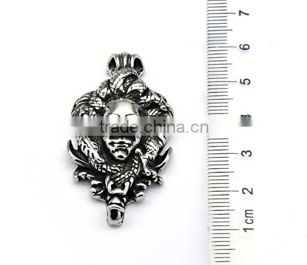 Mens stainless steel pendant Hot selling gothic head pendant fancy vintage pendant jewelry