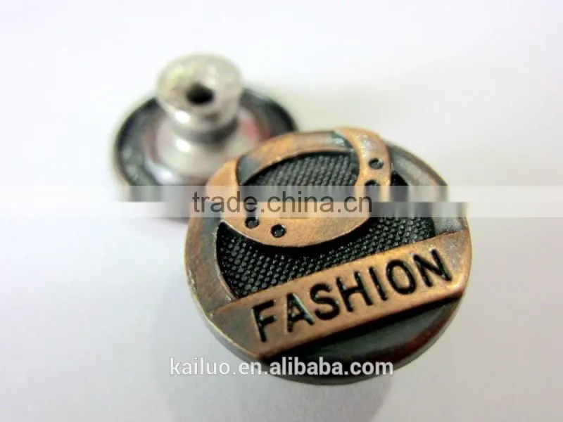 fashion brush copper color jeans button