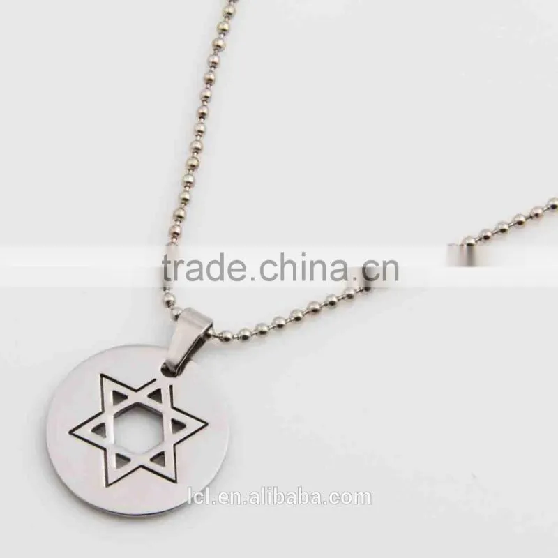 New arrival fashion jewelry handmade bead chain necklace religious necklace Star of David necklace Stainless steel
