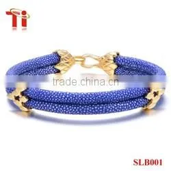 fashion genuine stingray leather bracelet 2 cord mens dragon stainless steel silver custom jewelry allibaba com wholesale bangle