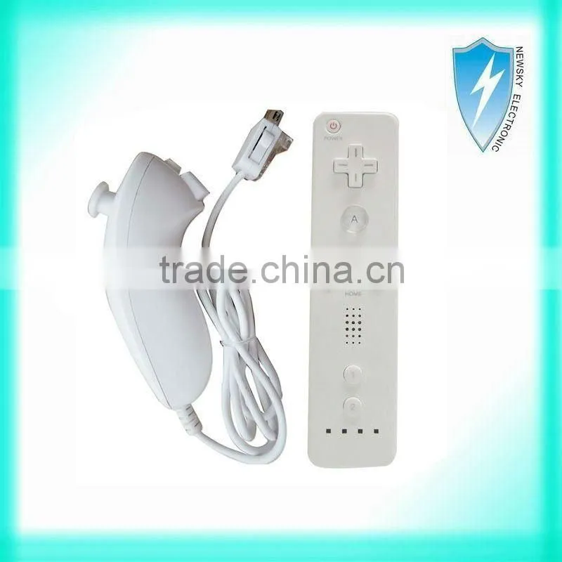 Hot selling Brand-new white for WII nunchuk+for wii remote controller plus built in