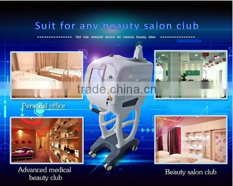 Cold ice! top quality 808 diode laser beauty equipment for hair removal