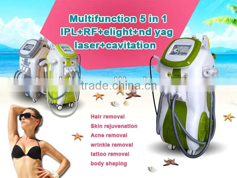 Hot selling e-light ipl rf+nd yag laser multifunction machine