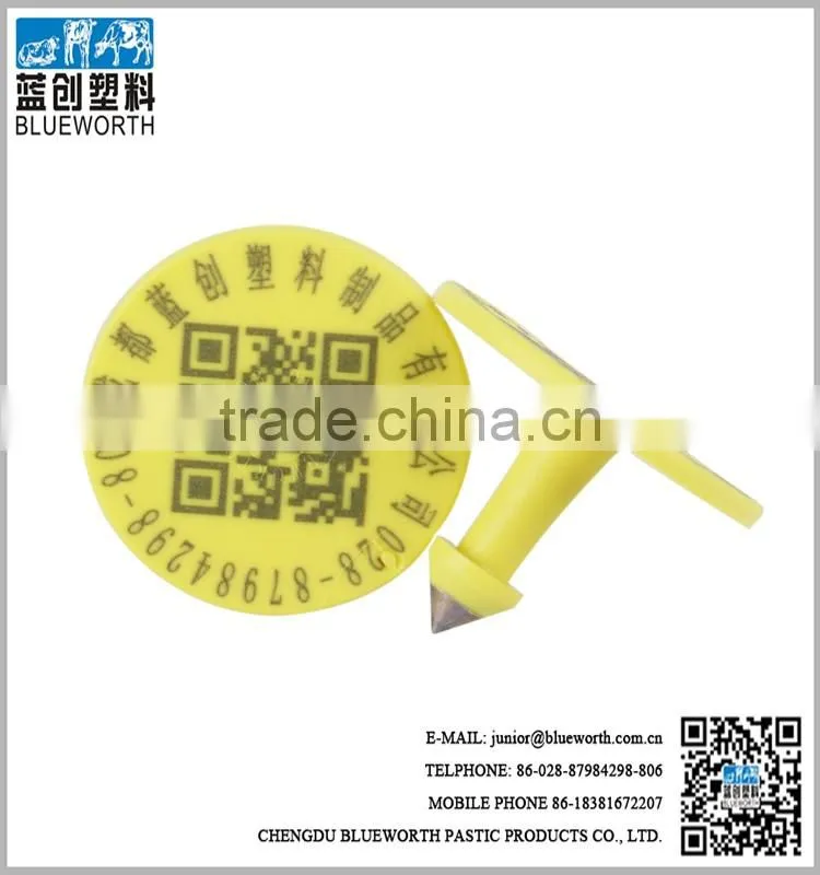 Blueworth 1# tpu round male pig use ear tags with metal nail