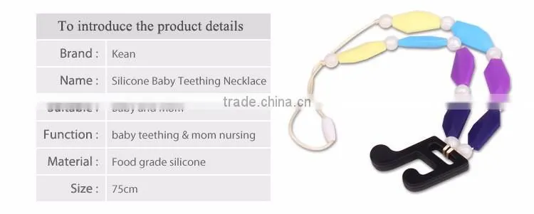 Baby Silicone Teething Necklace For Mom To Wear, 100% BPA FREE