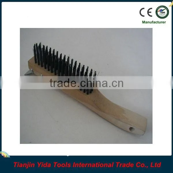 Wooden Handle Black Wire Brush