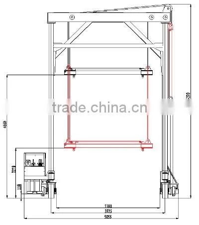 30T- 40T mobile mast rubber tyre gantry container stacker crane