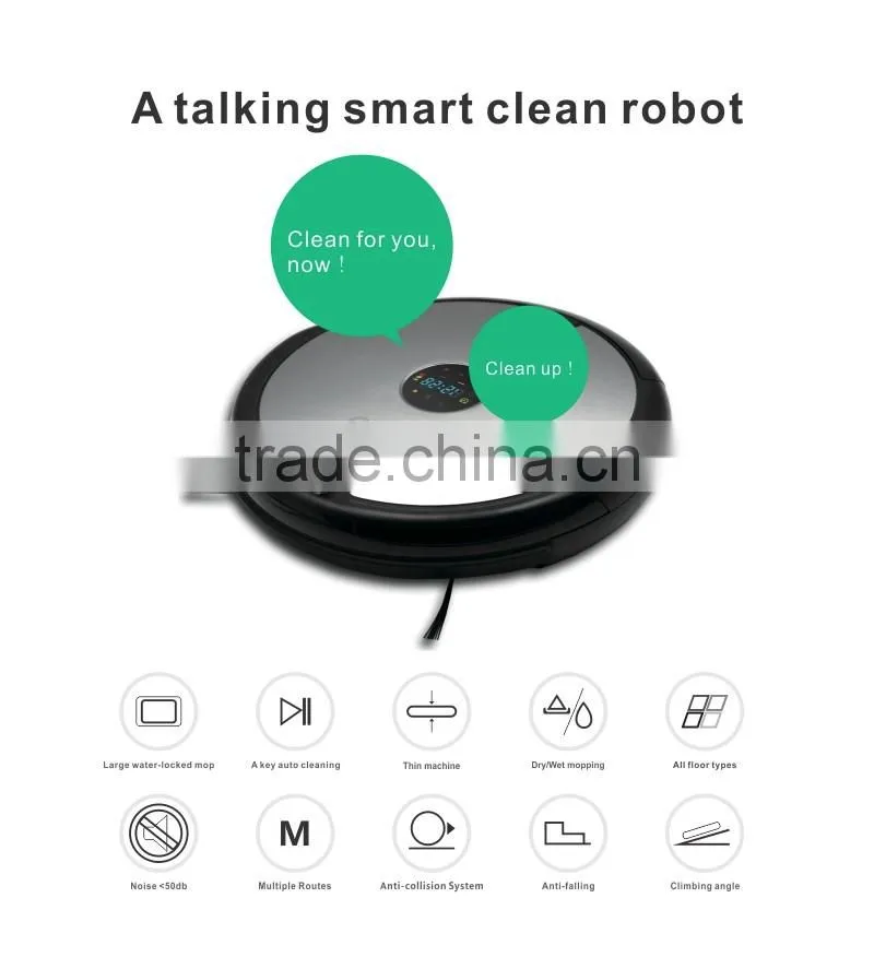 Shenzhen China wholesale newest deebot robot vacuum cleaner voice prompt robot low noise high power