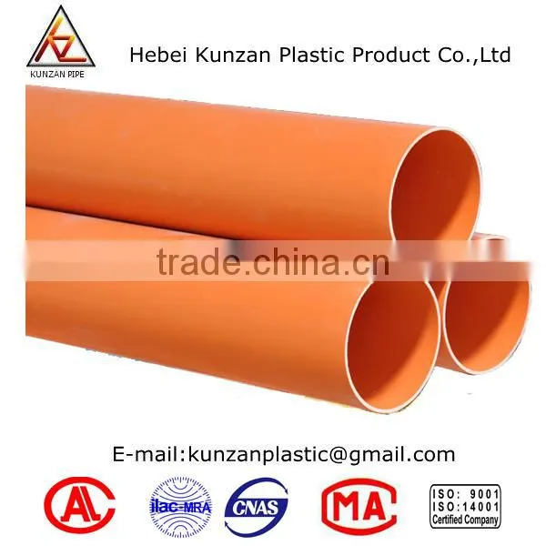 Vergin raw material PVC cable protection pipe