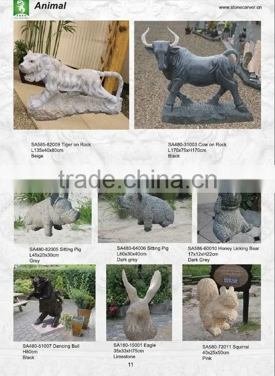 Granite stone sculpture owl
