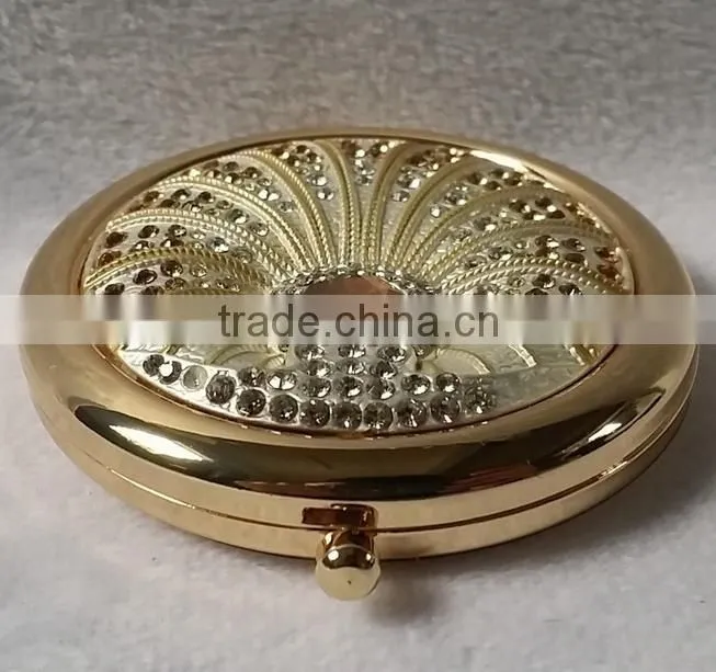quality folding pocket mirror ,peacock makeup mirror