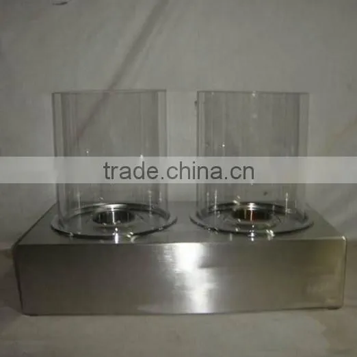 stainless steel bio fuel fireplace with 2 pcs clear borosilicate glass tube