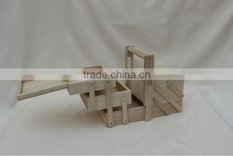 refined wooden sewing box with lid